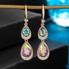image:imageAustrian Crystal Double Teardrop Dangle Hook Earrings for Women  14K gold plated brasstwinkle teardrop crystalsgift boxdrop earringsAurora Borealis