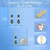 image:imageAustrian Crystal Double Teardrop Dangle Hook Earrings for Women  14K gold plated brasstwinkle teardrop crystalsgift boxdrop earringsDark Blue