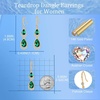 image:imageAustrian Crystal Double Teardrop Dangle Hook Earrings for Women  14K gold plated brasstwinkle teardrop crystalsgift boxdrop earringsEmerald
