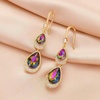 image:imageAustrian Crystal Double Teardrop Dangle Hook Earrings for Women  14K gold plated brasstwinkle teardrop crystalsgift boxdrop earringsVitrail Medium