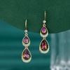 image:imageAustrian Crystal Double Teardrop Dangle Hook Earrings for Women  14K gold plated brasstwinkle teardrop crystalsgift boxdrop earringsVitrail Medium