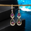 image:imageAustrian Crystal Double Teardrop Dangle Hook Earrings for Women  14K gold plated brasstwinkle teardrop crystalsgift boxdrop earringsVitrail Medium