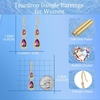 image:imageAustrian Crystal Double Teardrop Dangle Hook Earrings for Women  14K gold plated brasstwinkle teardrop crystalsgift boxdrop earringsVitrail Medium