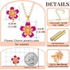 image:imageAustrian Crystal Enamel Flower Earrings and Necklace Jewelry Sets for Women  14K gold plated brasscute flowershaped designgift box162 adjustable chainwomens jewelry setPurple