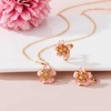 image:imageAustrian Crystal Enamel Flower Earrings and Necklace Jewelry Sets for Women  14K gold plated brasscute flowershaped designgift box162 adjustable chainwomens jewelry setPink