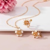 image:imageAustrian Crystal Enamel Flower Earrings and Necklace Jewelry Sets for Women  14K gold plated brasscute flowershaped designgift box162 adjustable chainwomens jewelry setWhite