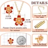 image:imageAustrian Crystal Enamel Flower Earrings and Necklace Jewelry Sets for Women  14K gold plated brasscute flowershaped designgift box162 adjustable chainwomens jewelry setRed