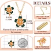 image:imageAustrian Crystal Enamel Flower Earrings and Necklace Jewelry Sets for Women  14K gold plated brasscute flowershaped designgift box162 adjustable chainwomens jewelry setGreen