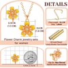 image:imageAustrian Crystal Enamel Flower Earrings and Necklace Jewelry Sets for Women  14K gold plated brasscute flowershaped designgift box162 adjustable chainwomens jewelry setYellow