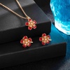 image:imageAustrian Crystal Enamel Flower Earrings and Necklace Jewelry Sets for Women  14K gold plated brasscute flowershaped designgift box162 adjustable chainwomens jewelry setRed