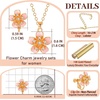 image:imageAustrian Crystal Enamel Flower Earrings and Necklace Jewelry Sets for Women  14K gold plated brasscute flowershaped designgift box162 adjustable chainwomens jewelry setPink