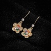 image:imageAustrian Crystal Flower Dangle Drop Earrings for Women 14K Gold Plated Hypoallergenic JewelryColorful Main Crystal