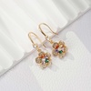 image:imageAustrian Crystal Flower Dangle Drop Earrings for Women 14K Gold Plated Hypoallergenic JewelryColorful Main Crystal