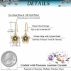image:imageAustrian Crystal Flower Dangle Drop Earrings for Women 14K Gold Plated Hypoallergenic JewelryGreen Main Crystal