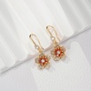 image:imageAustrian Crystal Flower Dangle Drop Earrings for Women 14K Gold Plated Hypoallergenic JewelryRed Main Crystal