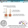image:imageAustrian Crystal Flower Dangle Drop Earrings for Women 14K Gold Plated Hypoallergenic JewelryRed Main Crystal