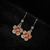 image:imageAustrian Crystal Flower Dangle Drop Earrings for Women 14K Gold Plated Hypoallergenic JewelryRed Main Crystal