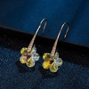 image:imageAustrian Crystal Flower Drop Dangle Earrings for Women Fashion 14K Gold Plated Hypoallergenic JewelryAurora Borealis