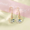 image:imageAustrian Crystal Flower Drop Dangle Earrings for Women Fashion 14K Gold Plated Hypoallergenic JewelryAurora Borealis