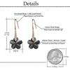 image:imageAustrian Crystal Flower Drop Dangle Earrings for Women Fashion 14K Gold Plated Hypoallergenic JewelryBlack