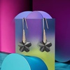 image:imageAustrian Crystal Flower Drop Dangle Earrings for Women Fashion 14K Gold Plated Hypoallergenic JewelryBlack