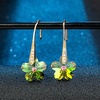 image:imageAustrian Crystal Flower Drop Dangle Earrings for Women Fashion 14K Gold Plated Hypoallergenic JewelryVitrail Medium