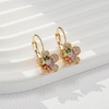 image:imageAustrian Crystal Flower Drop Leverback Earrings for Women 14K Gold Plated Hypoallergenic JewelryColorful Main Crystal