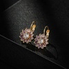 image:imageAustrian Crystal Flower Drop Leverback Earrings for Women Fashion 14K Gold Plated Hypoallergenic JewelryPurple Main Crystal
