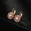 image:imageAustrian Crystal Flower Drop Leverback Earrings for Women Fashion 14K Gold Plated Hypoallergenic JewelryRed Main Crystal