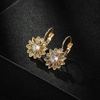 image:imageAustrian Crystal Flower Drop Leverback Earrings for Women Fashion 14K Gold Plated Hypoallergenic JewelryYellow Main Crystal
