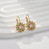 image:imageAustrian Crystal Flower Drop Leverback Earrings for Women Fashion 14K Gold Plated Hypoallergenic JewelryYellow Main Crystal