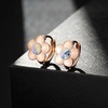 image:imageAustrian Crystal Flower Earrings Rose Gold Drop Earrings for Women 14K Gold Plated Jewelry GiftAurora Borealis