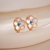 image:imageAustrian Crystal Flower Earrings Rose Gold Drop Earrings for Women 14K Gold Plated Jewelry GiftAurora Borealis