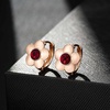image:imageAustrian Crystal Flower Earrings Rose Gold Drop Earrings for Women 14K Gold Plated Jewelry GiftRed