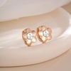 image:imageAustrian Crystal Flower Earrings Rose Gold Drop Earrings for Women 14K Gold Plated Jewelry GiftWhite Clear