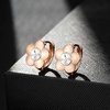 image:imageAustrian Crystal Flower Earrings Rose Gold Drop Earrings for Women 14K Gold Plated Jewelry GiftWhite Clear