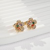 image:imageAustrian Crystal Flower Stud Earrings for Women 925 Sterling Silver Hypoallergenic Fashion JewelryColorful Main Crystal