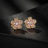 image:imageAustrian Crystal Flower Stud Earrings for Women 925 Sterling Silver Hypoallergenic Fashion JewelryPink Main Crystal