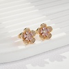 image:imageAustrian Crystal Flower Stud Earrings for Women 925 Sterling Silver Hypoallergenic Fashion JewelryPink Main Crystal