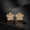 image:imageAustrian Crystal Flower Stud Earrings for Women 925 Sterling Silver Hypoallergenic Fashion JewelryYellow Main Crystal