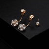 image:imageAustrian Crystal Front Back 2 in 1 Round Drop Earrings for Women 14K Gold Plated Hypoallergenic Earring JacketsClear Crystal