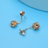 image:imageAustrian Crystal Front Back 2 in 1 Round Drop Earrings for Women 14K Gold Plated Hypoallergenic Earring JacketsLight Topaz