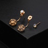 image:imageAustrian Crystal Front Back 2 in 1 Round Drop Earrings for Women 14K Gold Plated Hypoallergenic Earring JacketsLight Topaz