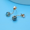 image:imageAustrian Crystal Front Back 2 in 1 Round Drop Earrings for Women 14K Gold Plated Hypoallergenic Earring JacketsSapphire