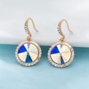 image:imageAustrian Crystal Halo Round Drop Dangle Earrings for Women 14K Gold Plated Hypoallergenic JewelryAurora Borealis