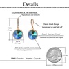 image:imageAustrian Crystal Halo Round Drop Dangle Earrings for Women 14K Gold Plated Hypoallergenic JewelryAurora Green