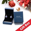image:imageAustrian Crystal Halo Round Drop Dangle Earrings for Women 14K Gold Plated Hypoallergenic JewelryBlack
