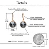 image:imageAustrian Crystal Halo Round Drop Dangle Earrings for Women 14K Gold Plated Hypoallergenic JewelryBlack