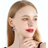 image:imageAustrian Crystal Halo Round Drop Dangle Earrings for Women 14K Gold Plated Hypoallergenic JewelryBlack