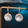 image:imageAustrian Crystal Halo Round Drop Dangle Earrings for Women 14K Gold Plated Hypoallergenic JewelryWhite